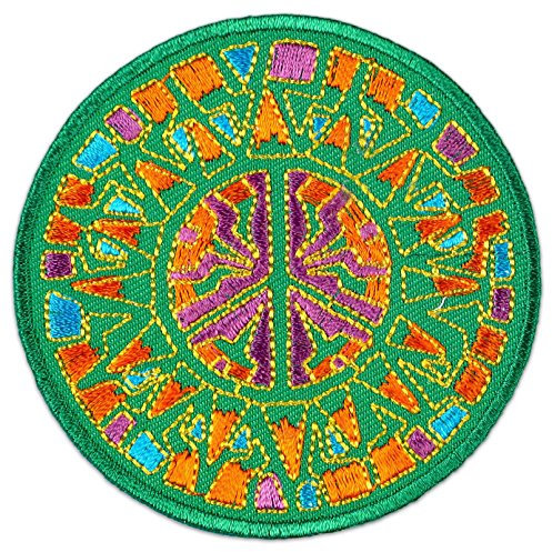 Fraktal Mandala Aufnäher Aufbügler Patch Kunst Hippie Buddha Shanti Namaste Om