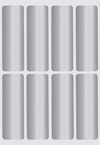 Aufkleber Silber 76 mm x 25 mm Sticker – 7,5 cm x 2,5 cm viereckige Etiketten 40 Stück von Royal Green