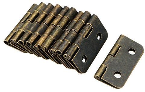 sourcing map 10 Stücke Retro Mini Scharnier Ersatz mit Schrauben 1,18Antik Bronze DE de