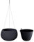 Stolmet 37cm Round Hanging Planters for Indoor Outdoor Garden Hanging Baskets for Plants with Chain (37cm, Anthracite)