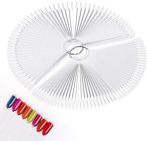 WEIYI Nuancier Ongles,Ensemble de 100 Faux Ongles sur Palette Pratique,Nuancier Transparent pour Vernis à Ongles et Nail Art,Idéal pour Tester des Couleurs et des Designs