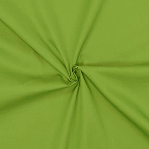 Tejido de popelín 100% algodón - Disponible en más de 20 colores - Se vende por piezas - Telas para manualidades (1m x 1m46, Verde manzana)