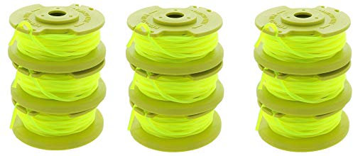 Ryobi One PLUS+ AC80RL3 OEM .080 Inch Twisted Line and Spool Replacement for Ryobi 18v, 24v, and 40v Cordless Trimmers (Pack of 9)