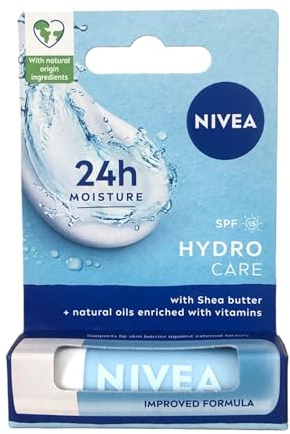 Labello Hydro Care SPF15 4,8 g, feuchtigkeitsspendender Lippenbalsam mit Aloe Vera, Sheabutter und natürlichen Ölen, LSF15