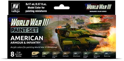 AV Vallejo Model Color Set - WWIII American Armour&Infantry Age 14+