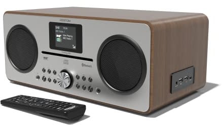 DAB/DAB+ & FM Digital Radio with CD Player | Bluetooth & USB MP3 Player | Premium Sound | Remote Control | Mains Powered | Perfect for the Home or Office | AZATOM Trinity D3 (Walnut)