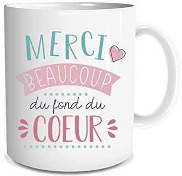 STC, Mug en céramique Merci Beaucoup du Fond du Coeur 9,5x8cm