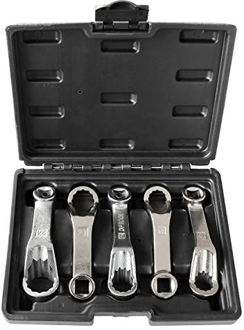 DPTOOL Motorhalterungs-Steckschlüssel, Versetzter Hinterer Sturz-Einstellschlüssel, 16 mm, 17 mm, 18 mm, 21 mm, 24 mm, 5-teilig, Ölfilter-Entfernungsschlüssel-Set, mit Benz W220 W210