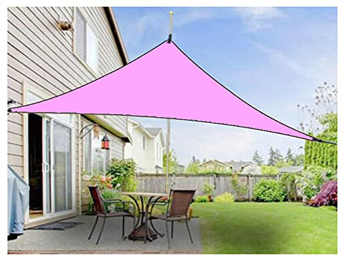Voile d'Ombrage Triangulaire, Voile de Soleil, Protection Solaire, Toile Imperméable Une Protection des Rayons UV pour Camping Terrasse Jardin Balcon,Rose,3x3x3M