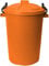 M1SS 50L Litre Heavy Duty Plastic Clip Lock Lid Bin Indoor or Outdoor Rubbish, Dustbin, Trash Can, Waste or Storage of Animal Feed. (1, Orange)