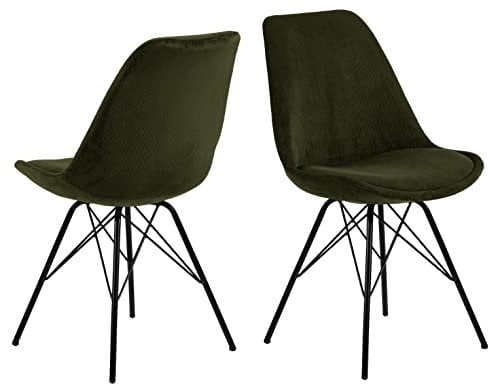 möbelando Esszimmerstuhl Küchenstuhl Polsterstuhl Stuhl Sitzmöbel Ermina I (2-er Set) Olivgrün