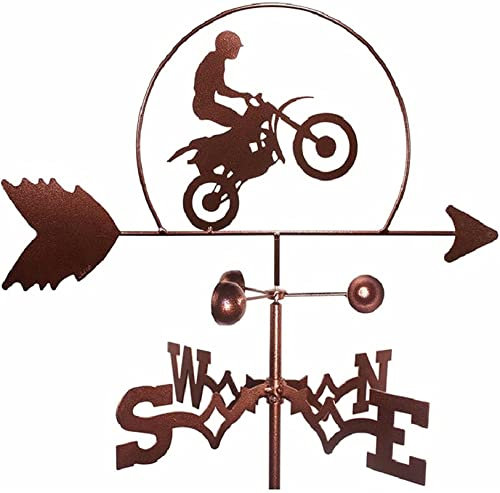 RKYRRKI Girouettes pour toits, girouette de moto, indicateurs de direction du vent, toit, jardin, montagne, cour en fonte