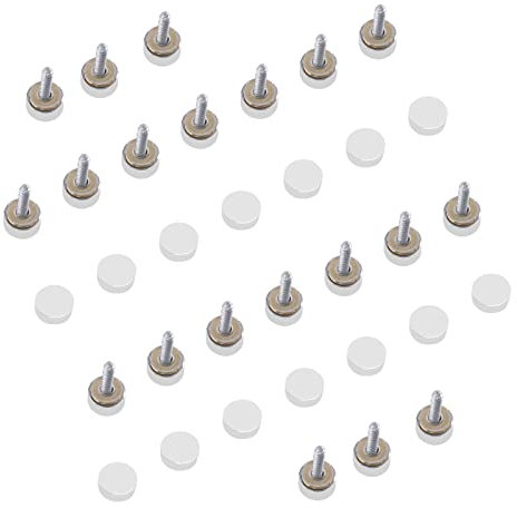 Tanstic 20 Stück 10 mm Spiegelschrauben Abdeckkappen Kupfer Spiegelschrauben Kappen dekorative Kappen Nägel Kappen Spiegel Schrauben Verschlüsse (Flachtyp)