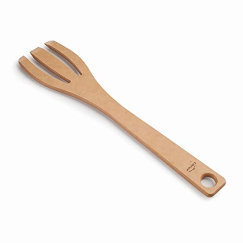 Lacor - 68169 - Tenedor NATURAL, Mango Largo, Fibra de Madera, Natural, Ecofriendly, Orificio para Colgar, Apta para Lavavajillas, 29,5 cm