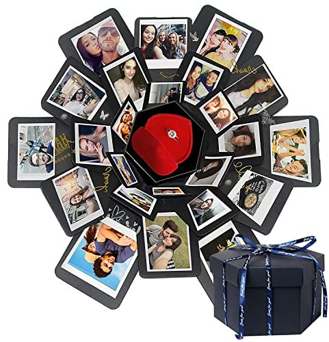 Explosion Box Sorpresa DIY Scatola Mano per Esplosione di Foto Fatte a Mano Amore Memoria Scrapbooking Confezione Regalo per Natale Compleanno Anniversario San Regalo di Nozze