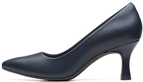 Clarks Women's Kataleyna Gem Pump, Navy Leather, 7.5 UK