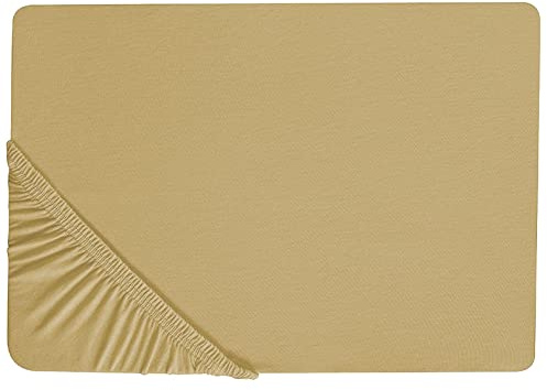 Spannbettlaken Baumwolle olivgrün 180 x 200 cm Steghöhe 30 cm mit Gummizug Janbu