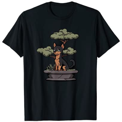 Miniatur-Pinscher Bonsai-Baum Lustiger Hund Gartenarbeit T-Shirt