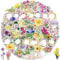 100 PCS Mixed Flowers Stickers for Laptop Vinyl Stickers Set Decals for Water Bottle Moto Bicycle Skateboard Luggage Phone Decor Graffiti Scrapbook Stickers for Kids, Teens, Girls