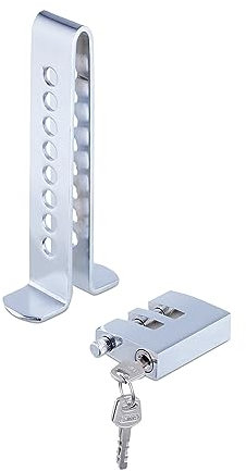 Relaxdays Pedalschloss, Diebstahlschutz für Auto & Wohnmobil, 8 Löcher, Pedalsicherung für Kupplung, Gas, Bremse, Silber