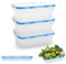 Alimat PluS Silicone Translucent Collapsible Food Storage Containers With Lids 3PCS, Collapsible Bowls with Lids, 1200ml Silicone freezer containers for Outdoor and Kitchen