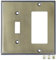 Rio Salto BRASS Metal Combination Toggle Rocker Decora Decorator Vintage Metal Gold Light Switch Cover STANDARD SIZE Wall Plate 2 Gang Decora Toggle Wallplate Combo Switch Plates (Toggle/Rocker)