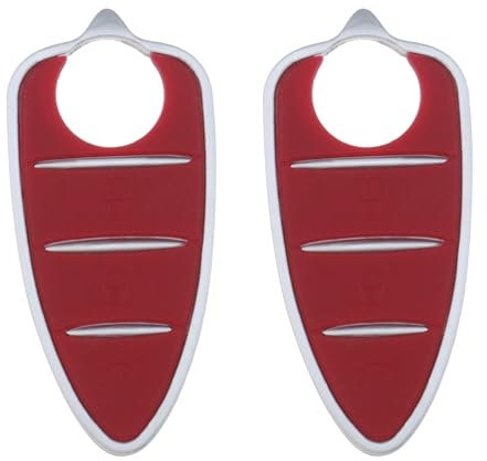 Be In Your Mind 2 Stück 3 Tasten Auto Fernbedienung Schlüsselanhänger Tastenpads Kompatibel mit Alfa Romeo Mito Giulietta Gummitastatur für Auto Smart Remote Ersatzteile Rot
