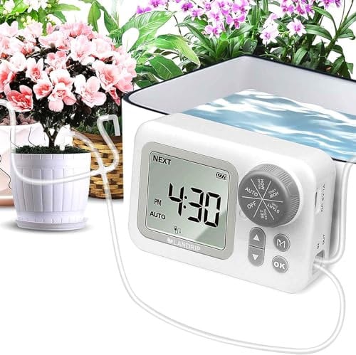 Landrip Kit de Riego por Goteo Automático, Sistema de Riego Automático para Plantas y Macetas de Interior, con Modos de Riego Automático/Manual