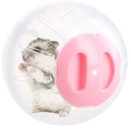 Gymnastikball Hamster, Hamsterball Groß 14,5cm, Hamsterrad Übungsball Kunststoff, Hamster Run Ball, Hamsterkugel für Rennmaus, Zwerghamster, Meerschweinchen, Pet Jogging Spielen (Rosa)