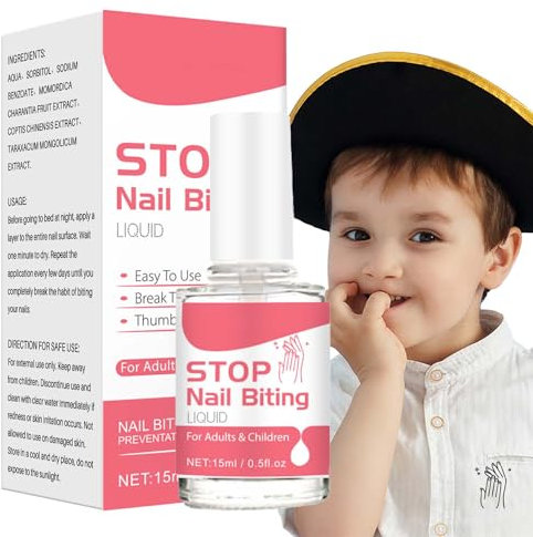 Stop Biting Your Nails with Fast-Acting Anti Nail Biting Nail Polish - Clear Varnish with Treatment Benefits for Adults & Children - Prevent Nail Biting with Easy Application