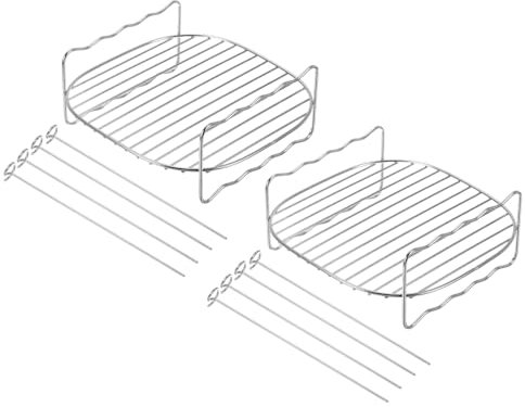 QUARKZMAN Cuadrado Hornear Rejilla Enfriamiento Cocina Rejilla 6.63 Inoxidable Acero Sin Óxido Libre con 8 Brochetas para Cocinar Secar Hornear Aire Freidora Presión Olla 2 Piezas