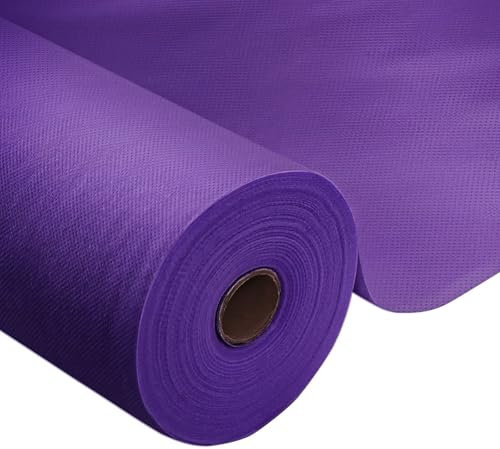 Rouleau de nappe - Violet - 1,18 × 25 m - 1 rouleau de nappe jetable en tissu non tissé - Idéal pour toutes les fêtes, mariages, fêtes d'anniversaire, restauration, taille et couleur au choix