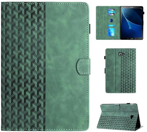 CASAFUNY Hülle für Samsung Galaxy Tab A 10.1 2016, Multi-Winkel Folio Schutzhülle mit Auto Schlaf/Wach Tablette Hülle für Samsung Galaxy Tab A6 10.1 Zoll SM-T580/T585, Grün