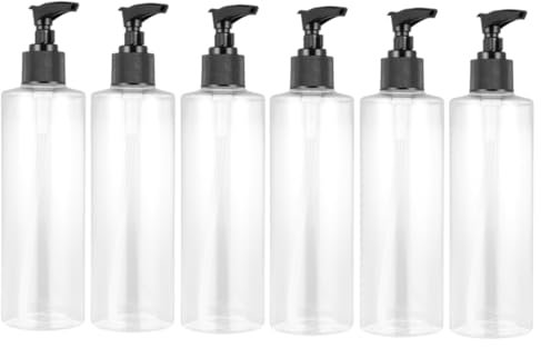 PLAFOPE Lot De 6 Flacons De Voyage Rechargeables Modernes De 250 ML Flacons À Pompe en Plastique Pet Pots De sous- pour Shampoing Et Après-shampoing Couleur Aléatoire