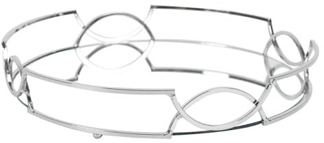 HOME DECO FACTORY, KA6130 - Bandeja de Espejo de 30 cm de diámetro, Elegante y versátil, Ideal para Servir o Decorar, de fácil Mantenimiento, Todas Las Ocasiones, Plateada, 30 cm, Dinero