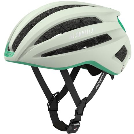 GLAMVILLA Rennradhelm für Damen und Herren City Trekking Fahrradhelm Professioneller Wettkampf Ultra Leichter belüfteter Fahrradhelm mit Skelett Magnetschnalle (Beigefarbenes, M)