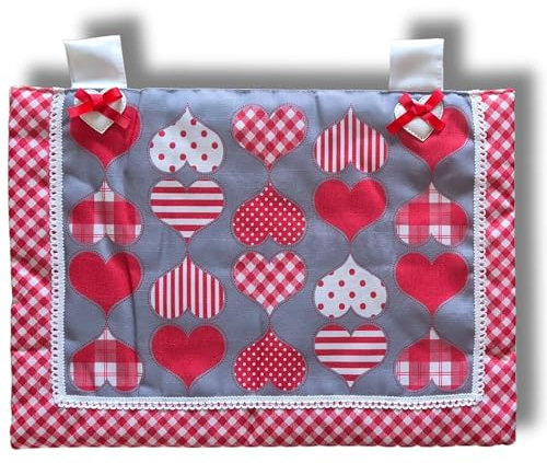 Generico Copriforno Shabby Chic 40x50 cm: Decorazione Cucina, Copertura per Forno con Stile e Charm (MOD11 - ROSSO)