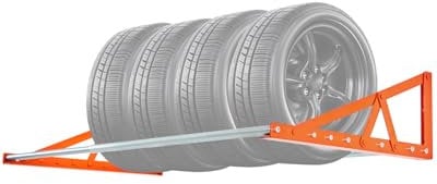 VEVOR Supporto Porta Pneumatici da Parete, Supporto per Pneumatici Regolabile 787-1440 mm in Acciaio Q235 per Pneumatici Standard da R355,6 a R508 mm capacità Carico Max. 181 kg da Officina Garage