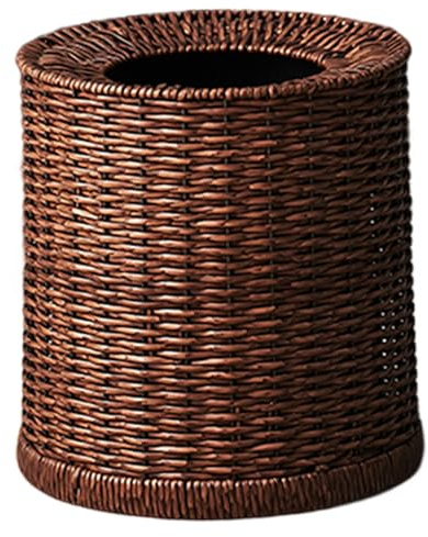 Poubelle en osier, panier rond en osier, corbeille à papier en osier, corbeille à déchets ovale en osier, jacinthe d'eau tissée pour salle de bain, petite poubelle pour chambre à coucher, poubelle de