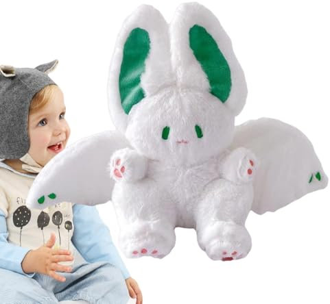 Häschen Stofftier | Weiches -Kaninchen-Plüschpuppen-Wurfkissen mit flügeln | 13,7-Zoll-realistisches pelziges Kaninchen-Plüschtier, das Kissen umarmt, , gefüllte Geschenkpuppen für Kinder, , Mädchen
