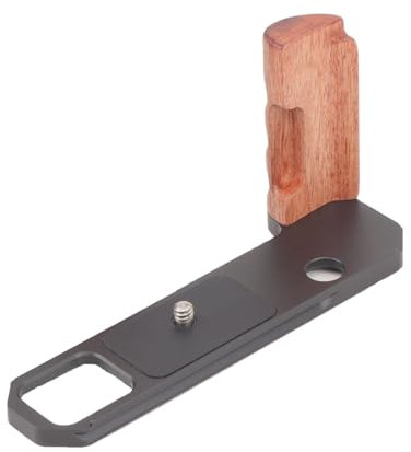 SZZCNOX Solid Wood Handle Grip Aluminum Base Plate for Nikon F2 Camera, F2 Arca Quick Release Baseplate L-Shaped Handgrip Holder for Nikon F2 Camera Accessories (Black)