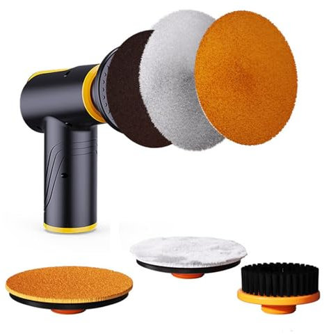 Cordless Car Buffer Polisher - 2x2000mAh Batteries & 2 Variable Speed, 6 Inch Portable Waxer Machine with Extra 5 PCS Attachments, Polisher for Car Detailing, Scratch Removing