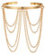 MBAIYO Boho Oberarmreif, Oberarm Gold Armreif Vintage Metal Armmanschette mit Kettenquasten Minimalistisches Offene Armband Elegante Oberarmmanschette für Damen Frauen