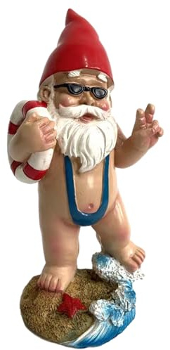 Funny Garden Gnomes Decoration Statue, Dwarf Figurines Ornament Resin Sculpture For Pation Yard Lawn Indoor Tabletop Home,Garden Gnomes Outdoor Funny,Rude Gnome Figurines(COLOR:Ocean)