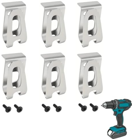 6 Stück Gürtelclip Haken - Universelle Akkuschrauber Halterung für Modelle wie XFD01, XFD07D, DTD144, DTD144Z & DHP481, Robuste Aufbewahrungslösung