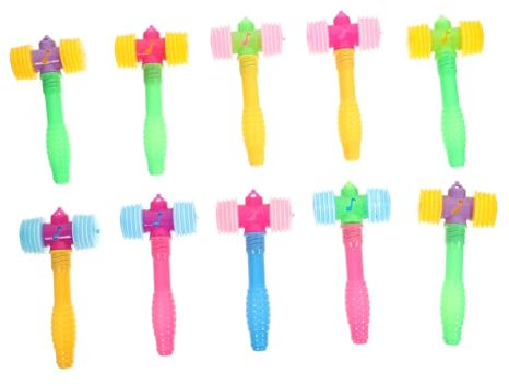 GLEAVI Juguetes de Martillo para Niños 10 Piezas Martillo de Plástico Chirriante Juguete para Bebés Desarrollo de Habilidades Diversión Fiestas