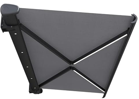 RNQZ Toldo retráctil eléctrico, toldo retráctil automático para Patio con luz LED, toldo Exterior motorizado de Tela Impermeable para Patio, Porche y balcón.,2X1.5M