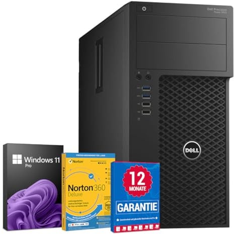 Dell Precision 5820 PC Computer Intel Xeon-W2123@ bis zu 3,9 GHz 16 GB 512 GB SSD mit Windows 11 Pro & GRATIS Bluetooth, WLAN & Antiviren-Software inkl. 12 Monate Garantie (Generalüberholt)