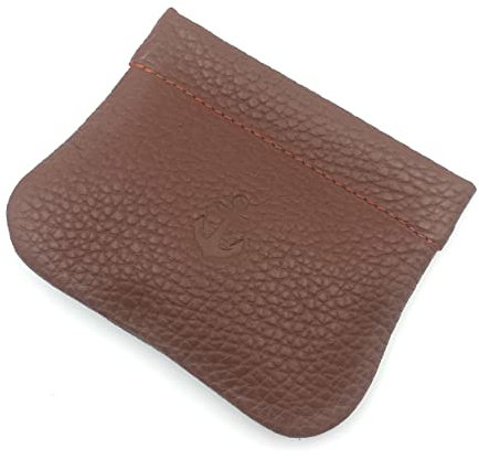 franartPiel - Monedero con cierre de fleje Piel Ubrique - Alta Calidad (Marrón)