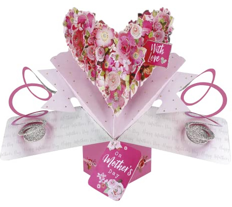 Mother's Day Floral Heart Pop-Up Greeting Card Second Nature 3D Pop Up Cards